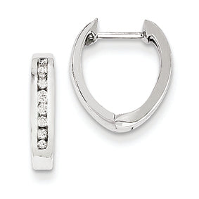 0.2 Carat 14K White Gold Diamond Hoop Earrings