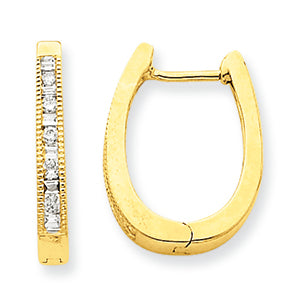 0.3 Carat 14K Gold Diamond Hoop Earrings