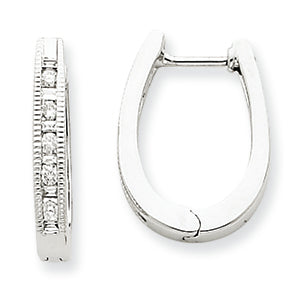 0.3 Carat 14K White Gold Diamond Hoop Earrings