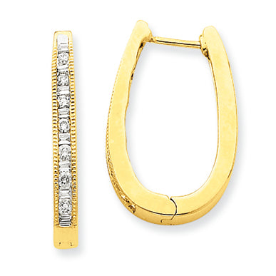 0.5 Carat 14K Gold Diamond Hoop Earrings