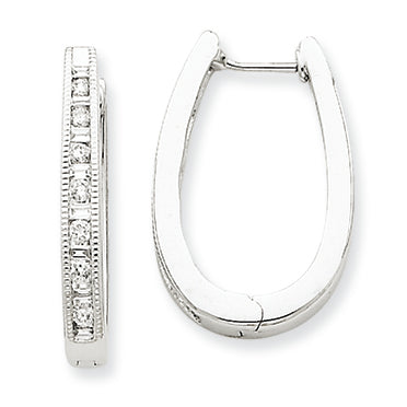 0.5 Carat 14K White Gold Diamond Hoop Earrings
