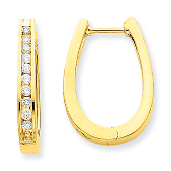 0.5 Carat 14K Gold Diamond Hoop Earrings