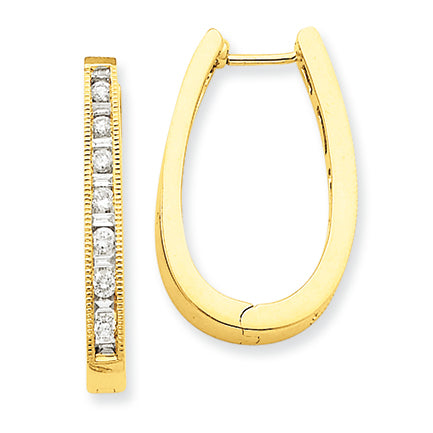 0.8 Carat 14K Gold Diamond Hoop Earrings
