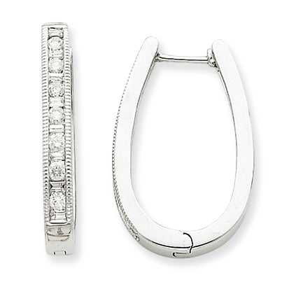 0.8 Carat 14K White Gold Diamond Hoop Earrings