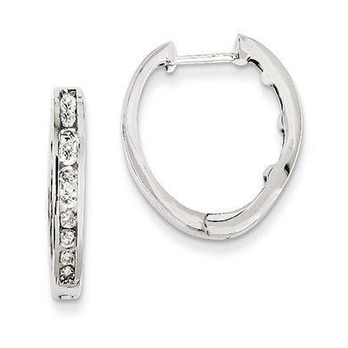 0.5 Carat 14K White Gold Diamond Hoop Earrings