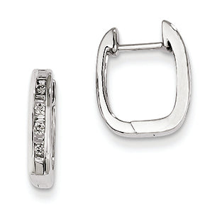 0.2 Carat 14K White Gold Diamond Square Hoop Earrings