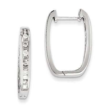 0.5 Carat 14K White Gold Diamond Square Hoop Earrings