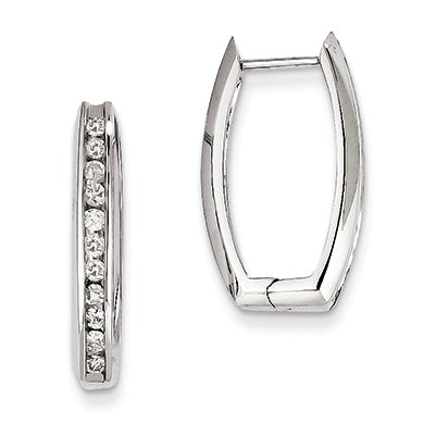 0.5 Carat 14K White Gold Diamond Rectangle Hoop Earrings