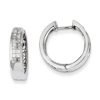 0.5 Carat 14K White Gold Diamond Hoop