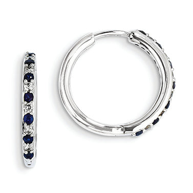 0.4 Carat 14K White Gold Diamond & Sapphire