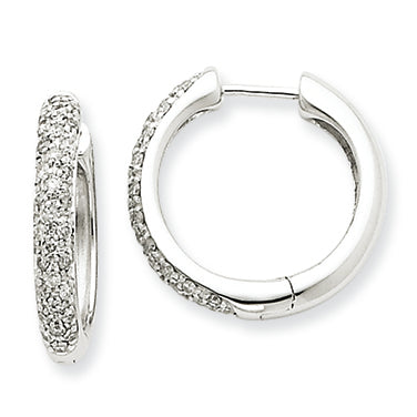 0.6 Carat 14K White Gold Diamond Hoop Earrings