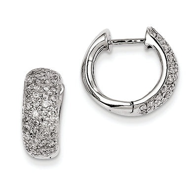 0.7 Carat 14K White Gold Diamond Hoop Earrings