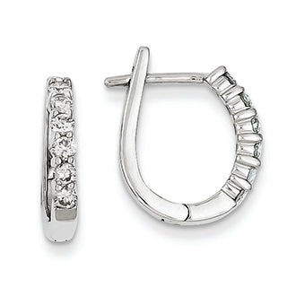 0.5 Carat 14K White Gold Diamond Hoop Earrings