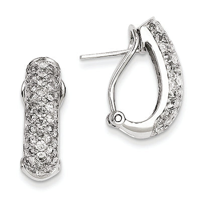 2.2 Carat 14K White Gold Diamond Omega Back Hoop