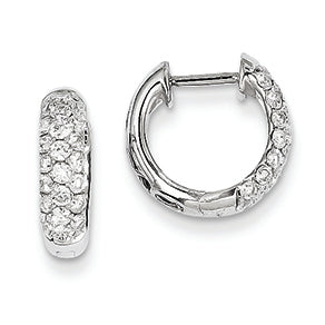 0.7 Carat 14K White Gold Diamond Hinged Hoop Earrings