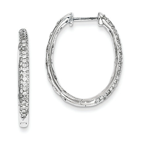 1.6 Carat 14K White Gold Diamond In-Out Hinged Hoop Earrings