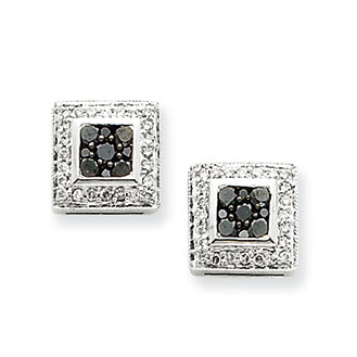 0.5 Carat 14K White Gold Black & White Diamond Earrings