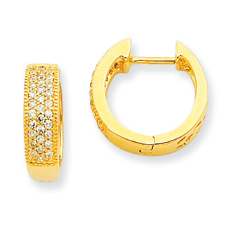 0.3 Carat 14K Gold Diamond Hinged Hoop Earrings