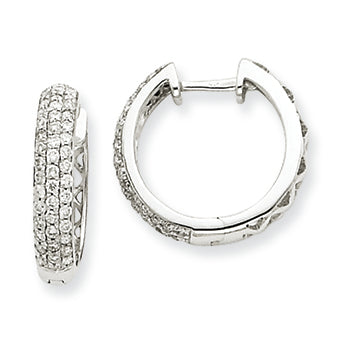 0.5 Carat 14K White Gold Diamond Hoop Earrings