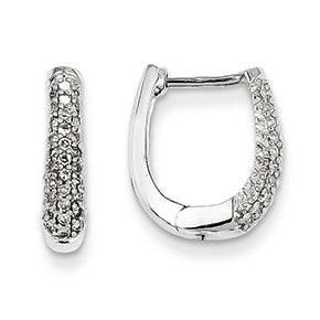 0.3 Carat 14K White Gold Diamond Hinged Hoop Earrings