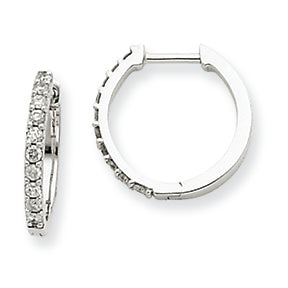 0.2 Carat 14K White Gold Diamond Hoop Earrings