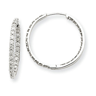 0.5 Carat 14K White Gold Diamond Hoop Earrings
