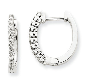 0.3 Carat 14K White Gold Diamond Hinged Hoop Earrings