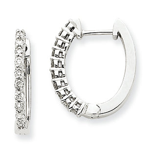 0.3 Carat 14K White Gold Diamond Hinged Hoop Earrings