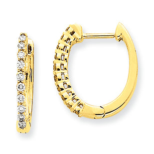 0.3 Carat 14K Gold Diamond Hinged Hoop Earrings
