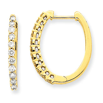 0.5 Carat 14K Gold Diamond Hinged Hoop Earrings
