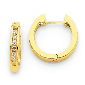 0.2 Carat 14K Gold Diamond Hinged Hoop Earrings
