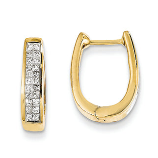 0.5 Carat 14K Gold Diamond Hinged Hoop Earrings