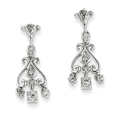 0.3 Carat 14K White Gold Diamond Dangle Post Earrings