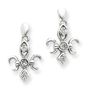 0.1 Carat 14K White Gold Diamond Dangle Post Earrings