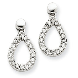 0.3 Carat 14K White Gold Diamond Teardrop Dangle  Earrings