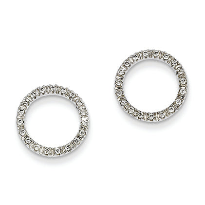 0.1 Carat 14K White Gold 1/7Ctw Circle Diamond Earrings