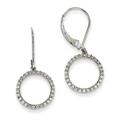 0.3 Carat 14K White Gold Leverback Circle Earrings