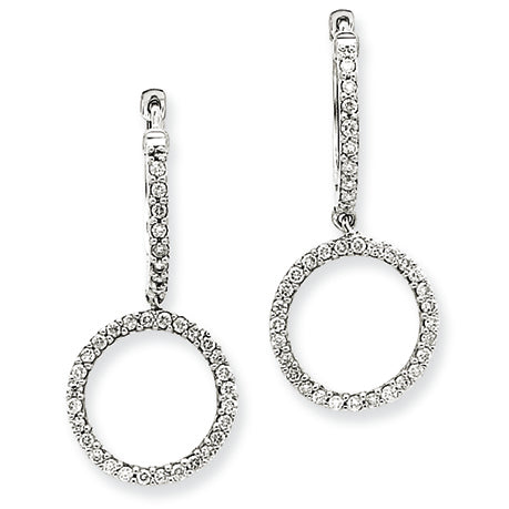 0.5 Carat 14K White Gold Diamond Double Hoop Earrings