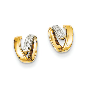 14K Gold and Rhodium Diamond Earrings