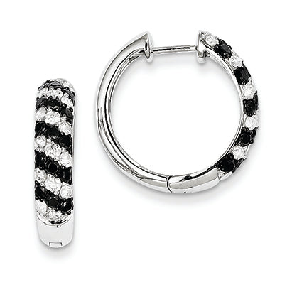 1.6 Carat 14K White Gold Diamond Hoop Earrings