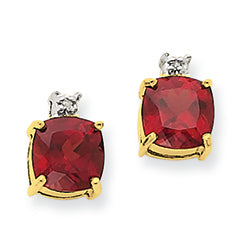 2.6 Carat 14K Gold Garnet & Diamond Post Earrings