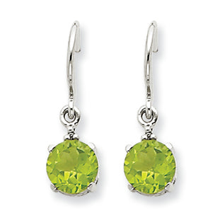 1.8 Carat 14K White Gold Peridot & Diamond Dangle Earrings