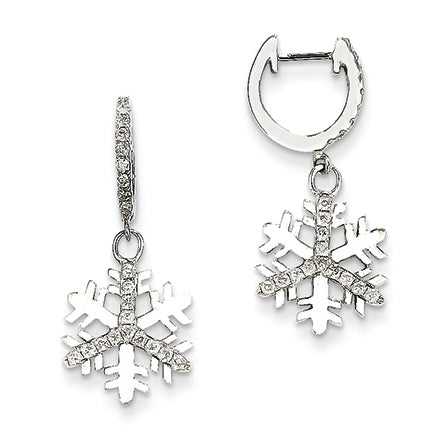 0.3 Carat 14K White Gold Diamond Small Snowflake Earrings
