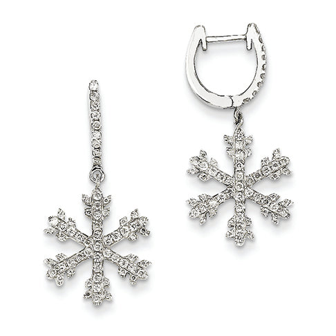 0.6 Carat 14K White Gold Diamond Snowflake Earrings