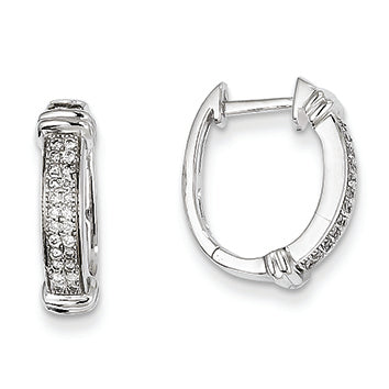 0.2 Carat 14K White Gold Diamond Hinged Hoop Earrings