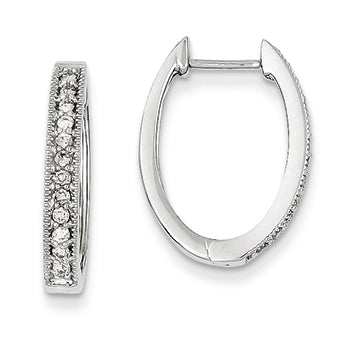 0.3 Carat 14K White Gold Diamond Hinged Hoop Earrings