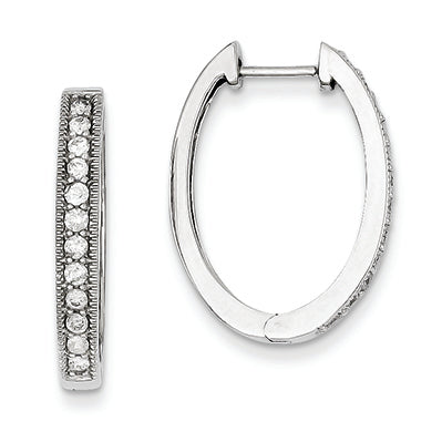 0.5 Carat 14K White Gold Diamond Hinged Earrings