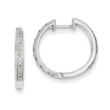 0.1 Carat 14K White Gold Diamond Hinged Hoop Earrings