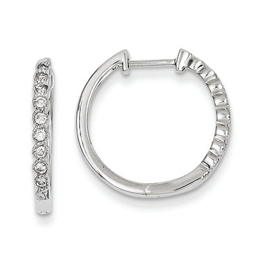 0.3 Carat 14K White Gold Diamond Hinged Hoop Earrings