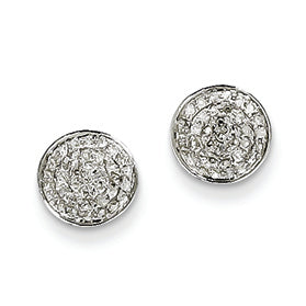 0.2 Carat 14K White Gold Diamond Small Round Pave Post Earrings